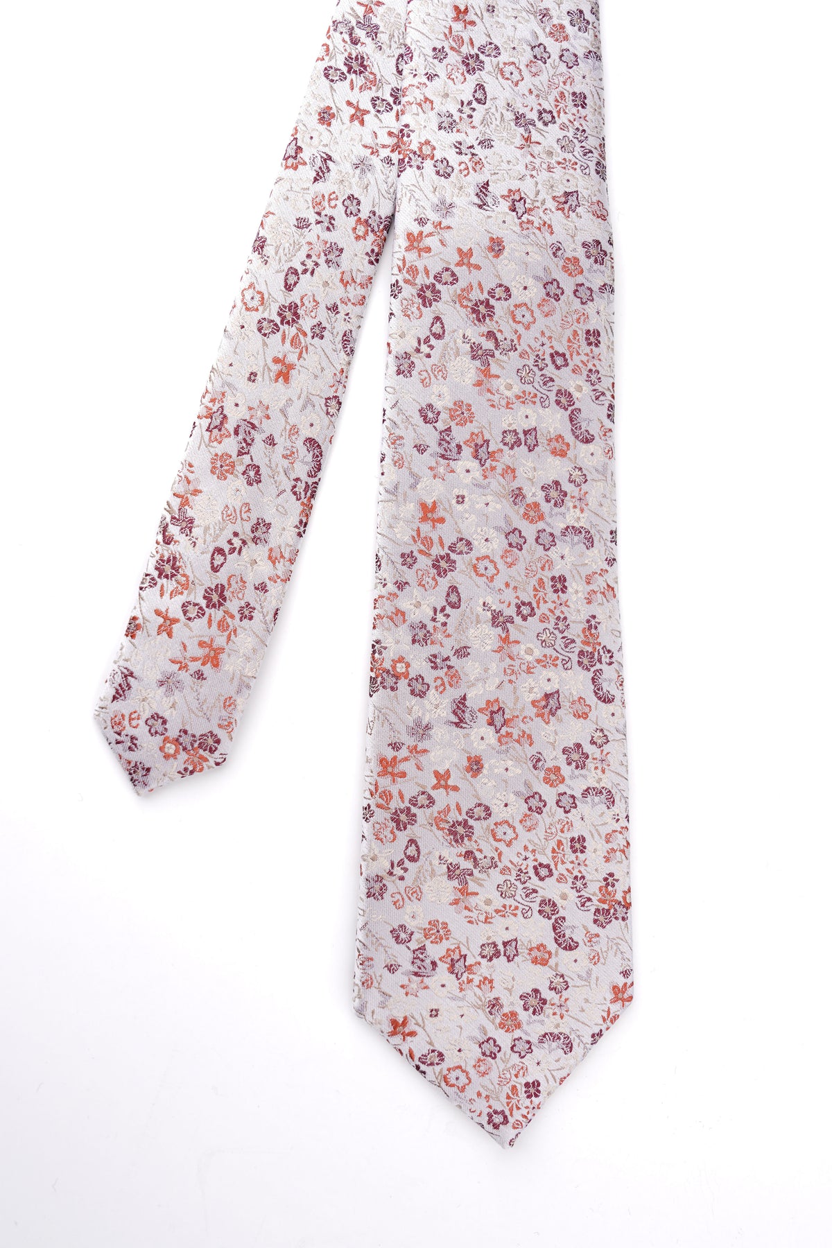 Rhubarb Red Mini Floral Silk Tie