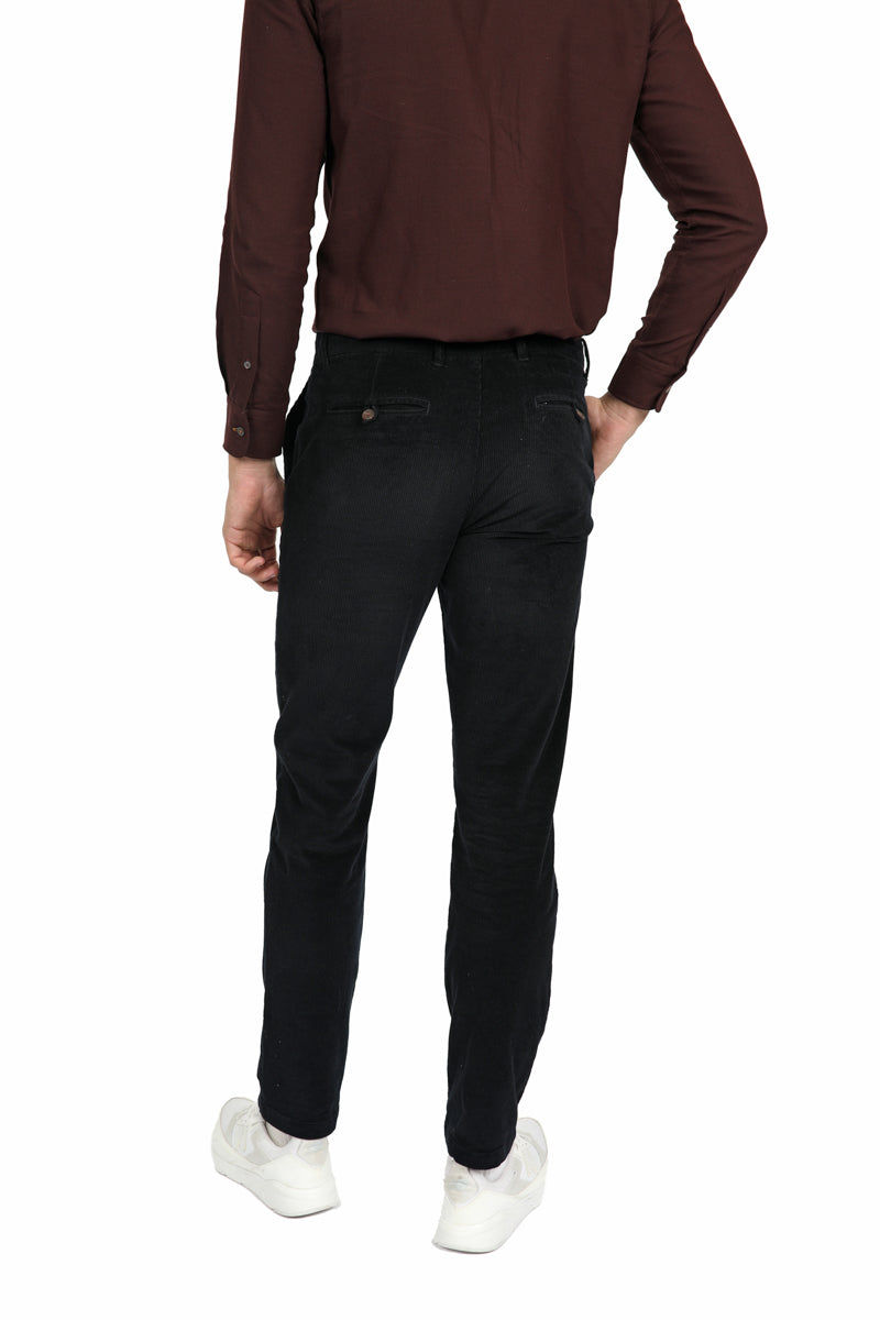 Navy Cotton Elastane Corduroy Cord Pant