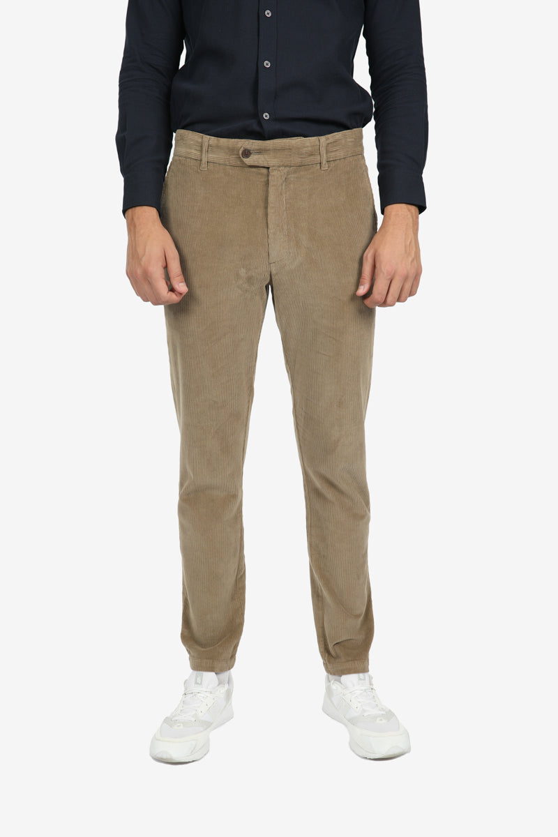 Tobacco Cotton Elastane Corduroy Cord Pant