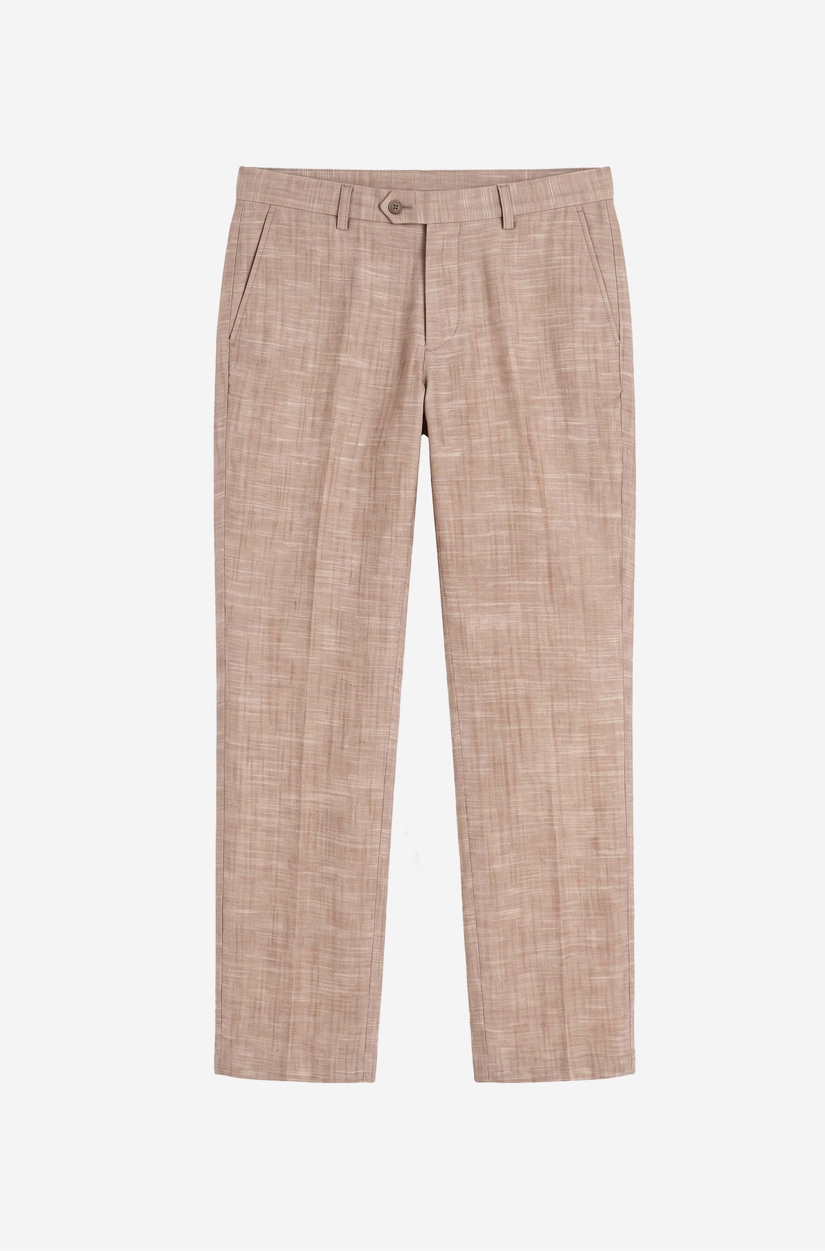 Slim Fit Linen Blend Flat Front Pant Cinnamon