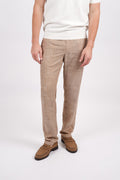 Slim Fit Linen Blend Flat Front Pant Cinnamon