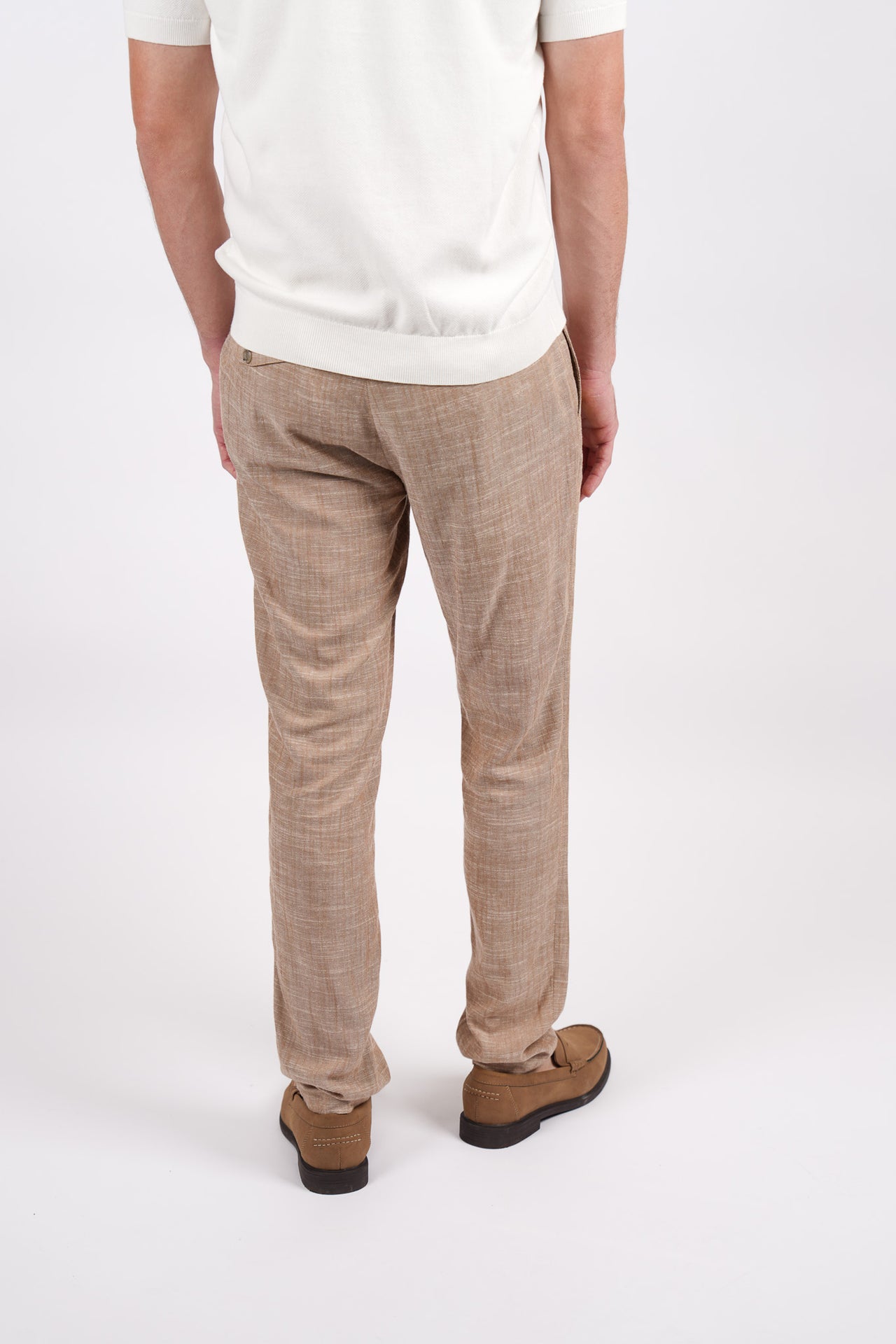 Slim Fit Linen Blend Flat Front Pant Cinnamon