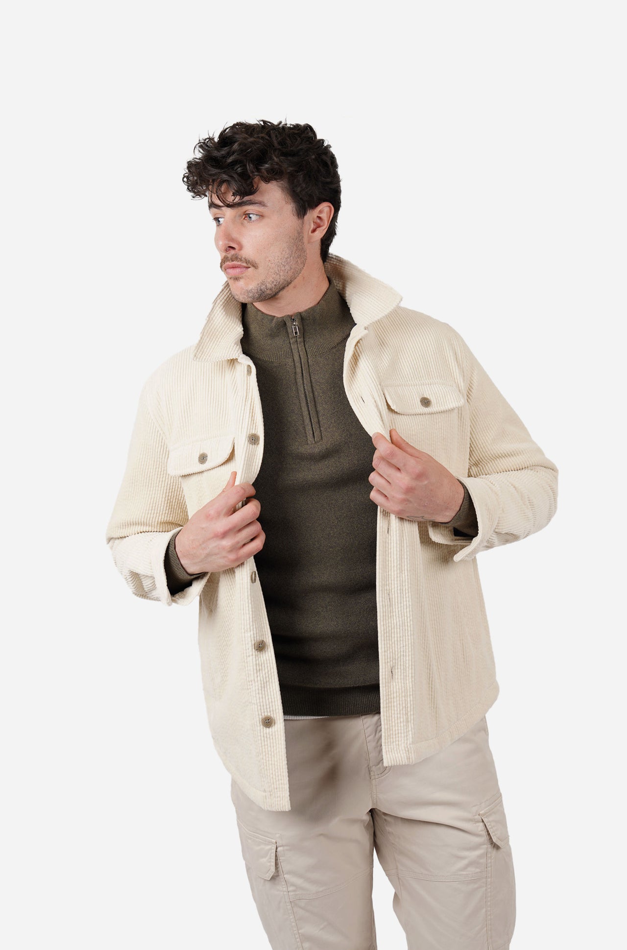 Natural Cord Padded Jacket