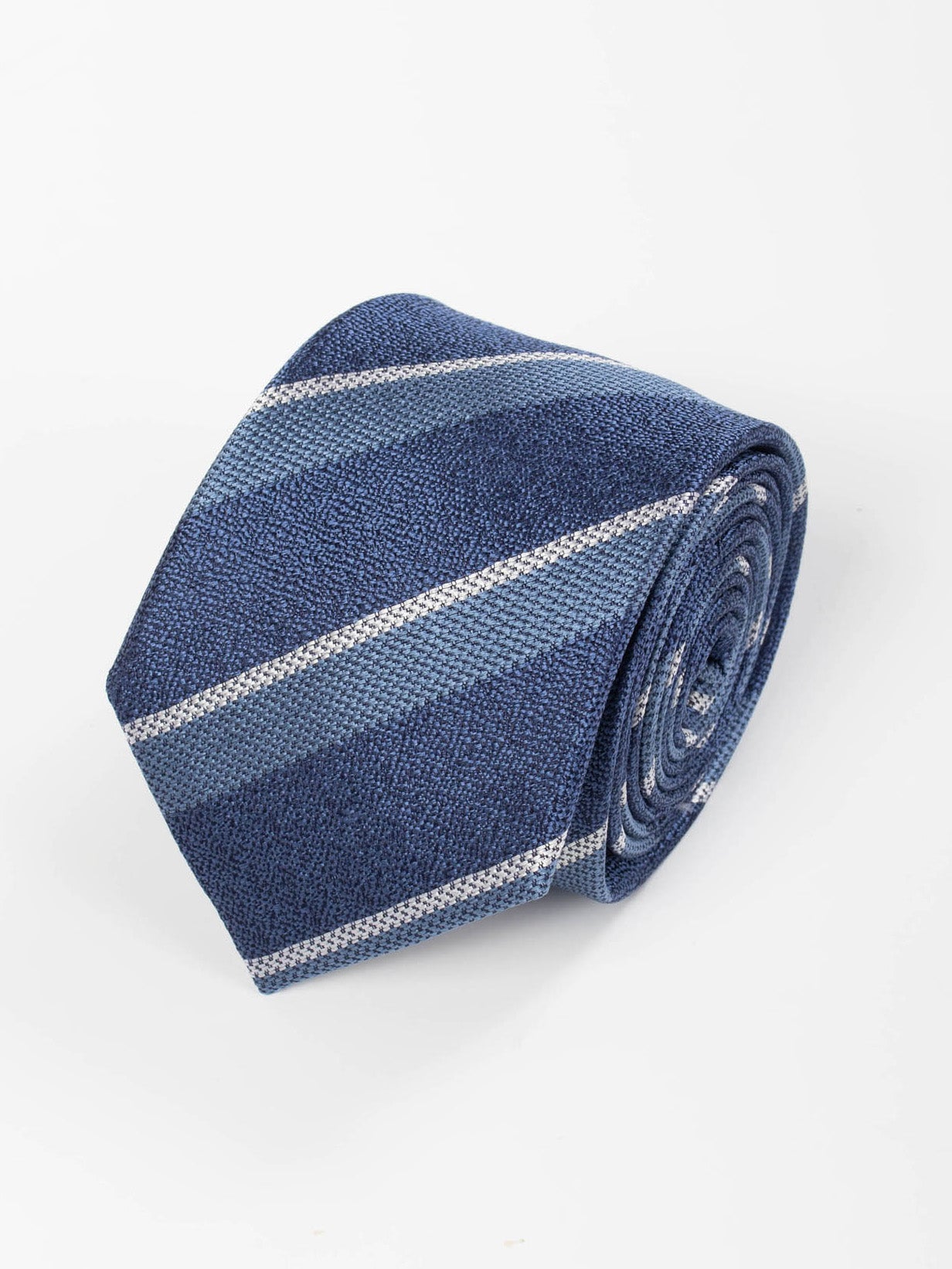 Navy Textured Stripe Tie