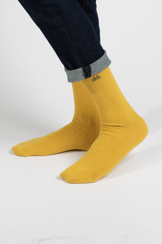 Yellow Rib Socks
