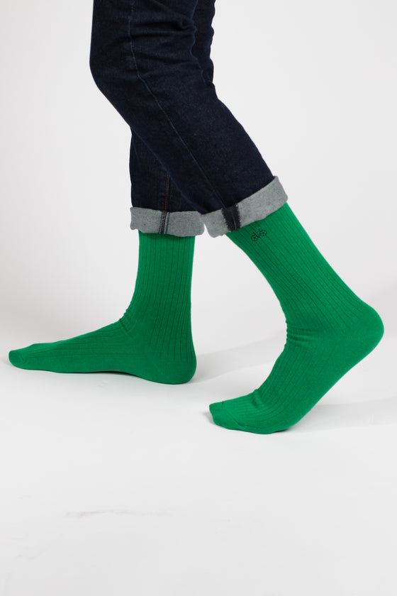 Green Rib Socks