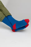 Cobalt Blue/Red Plain Socks