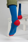 Cobalt Blue/Red Plain Socks