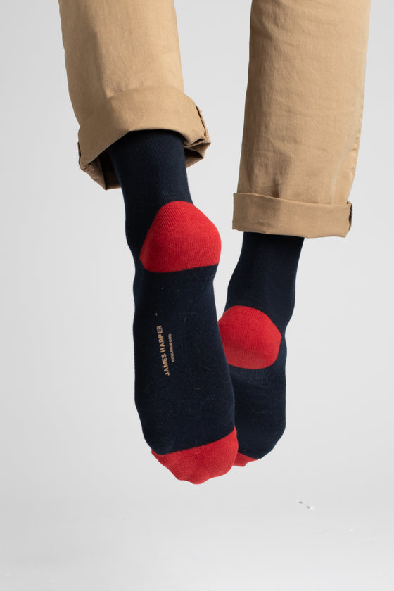 Navy/Burgundy Plain Socks