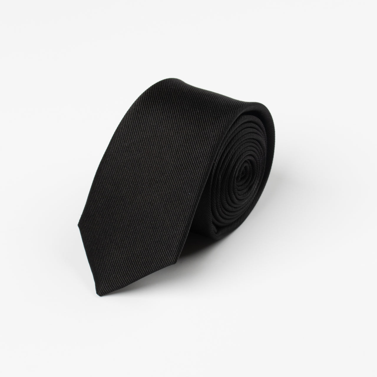 Black 6Cm Fine Ottoman Slim Tie