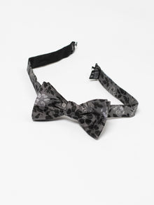  Silver/Black Floral Bow