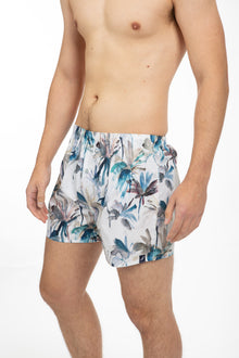  Blue Tropical Poplin Boxer Short With Gift Bag