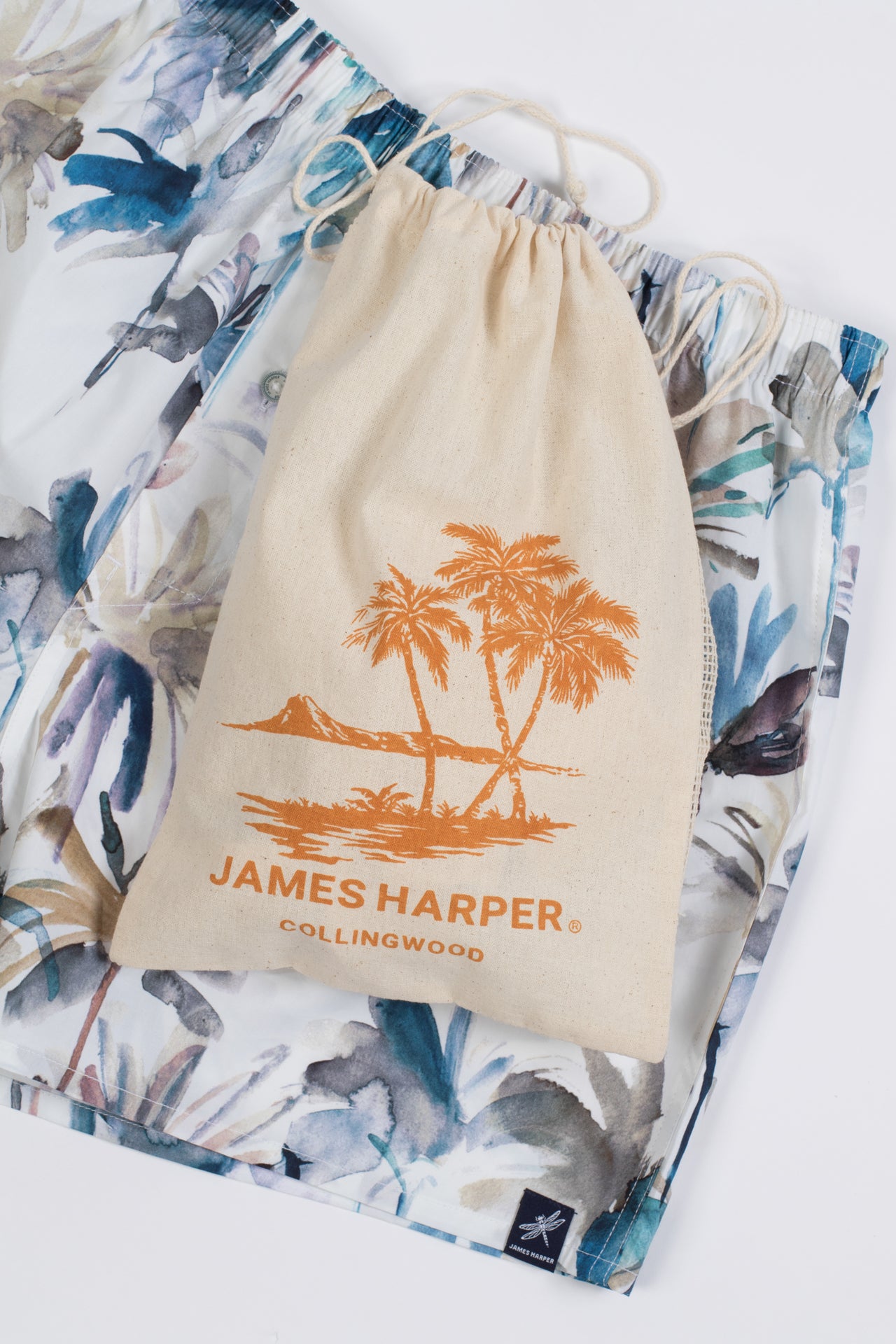 Blue Tropical Poplin Boxer Short With Gift Bag