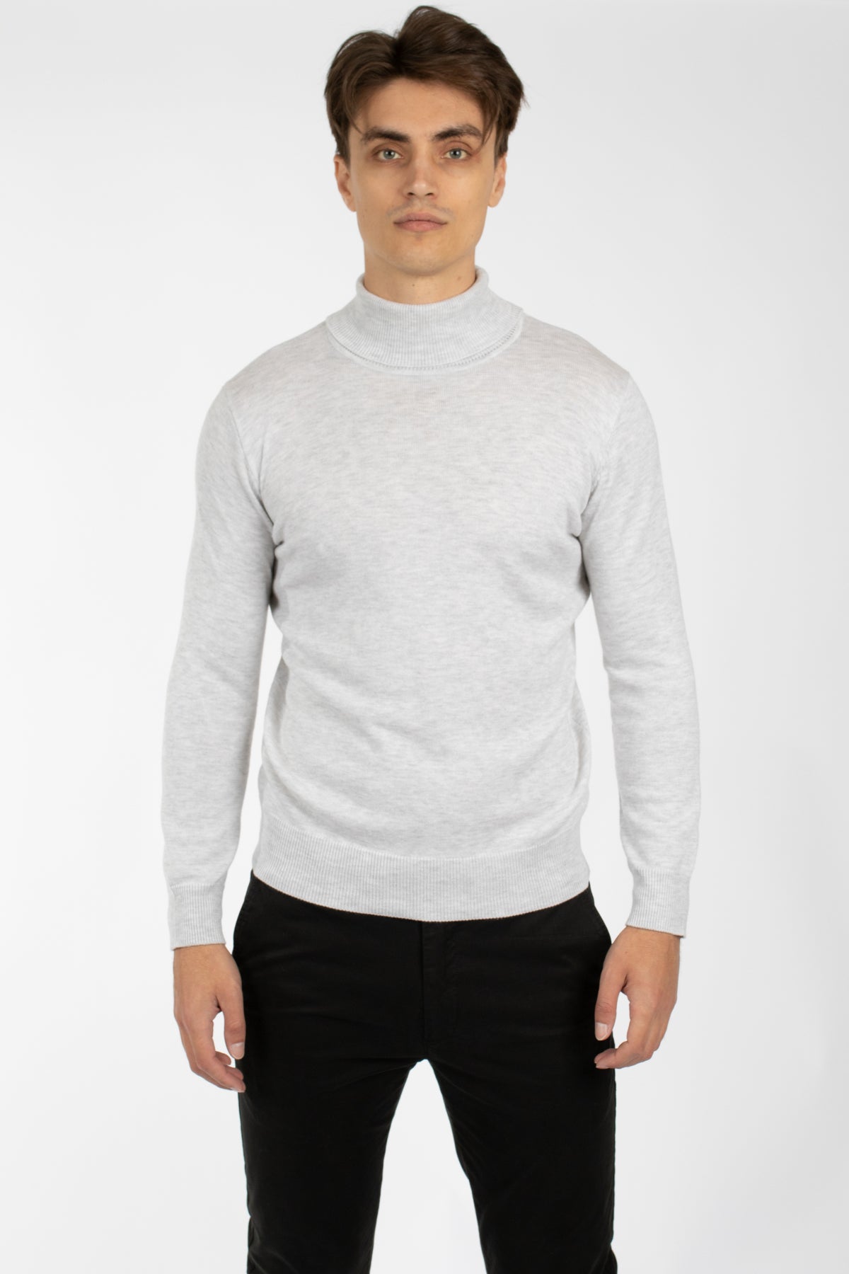 Oatmeal Turtleneck Cotton Marle