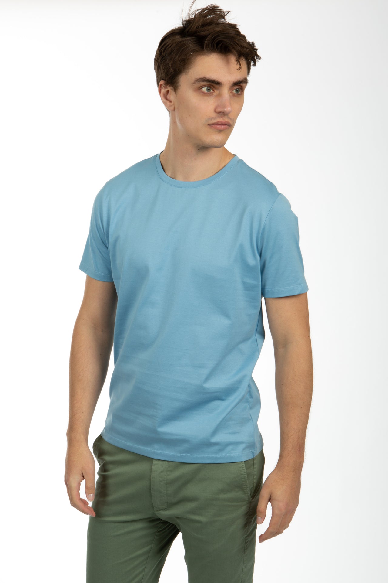 Blue Cotton Jersey Tee Shirt