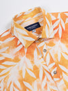 Orange Short Sleeve Leaf Poplin Shirt