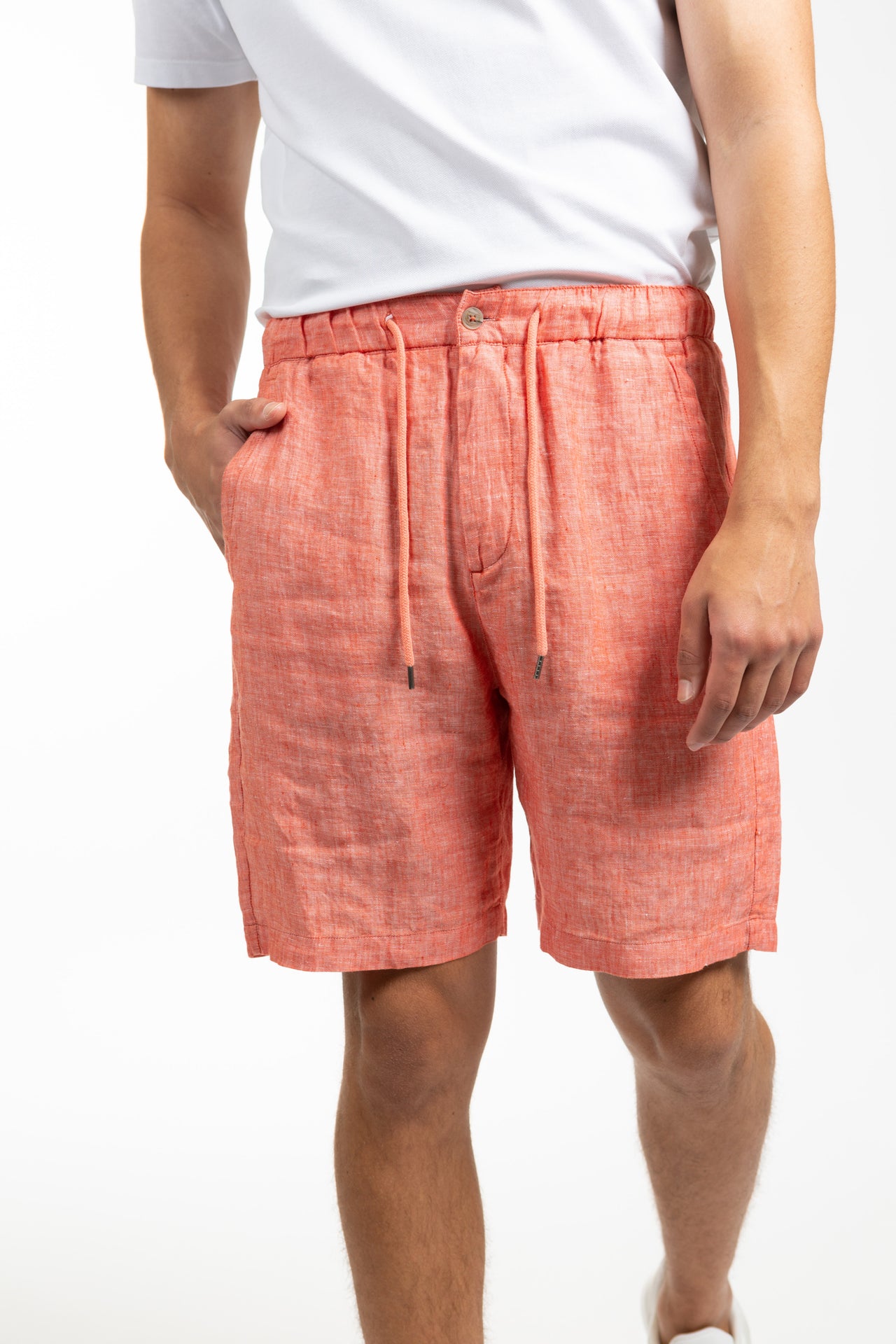 Spicy Orange Elasticated Linen Short