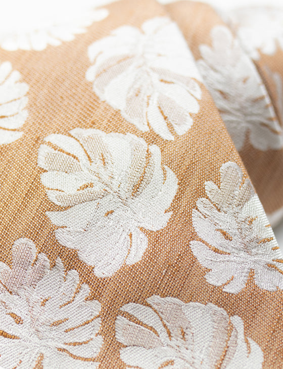 Taupe with White Leaf Tie