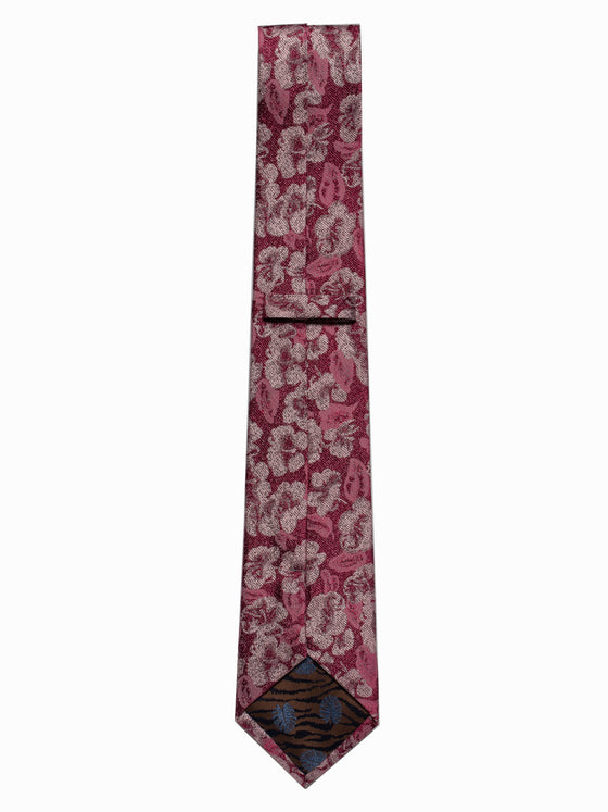 Red Floral Texture Tie