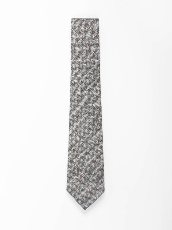 Grey Herringbone Texture Tie