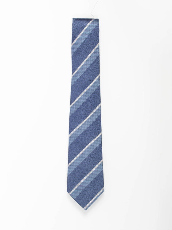Navy Textured Stripe Tie