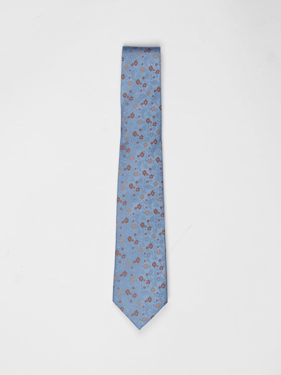 Blue Ditsy Floral Tie