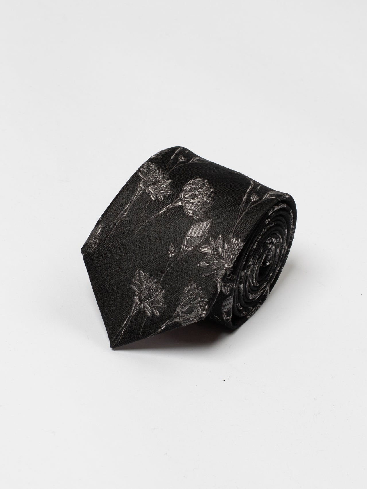 Black Floral Tie