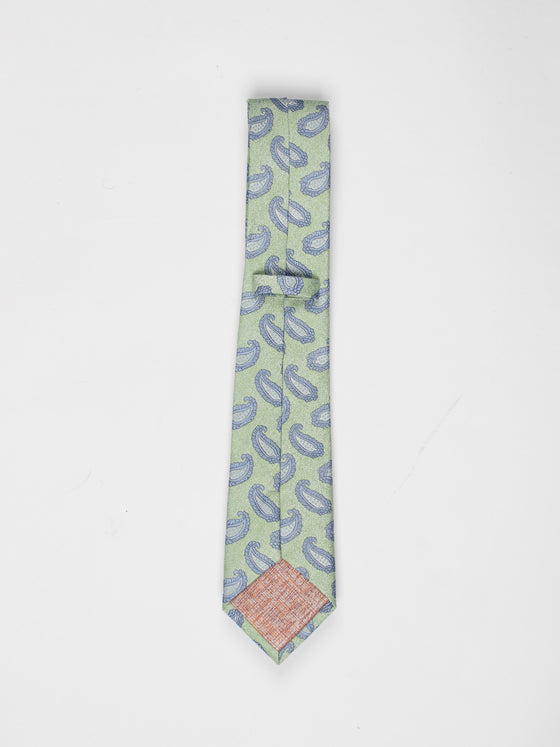 Mint Textured Paisley Tie