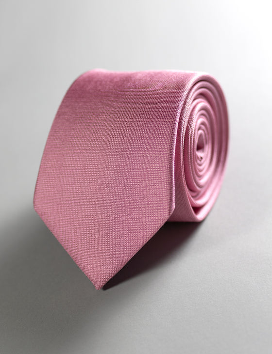 Textured Pink Tie & Butterfly Pocket Square Set