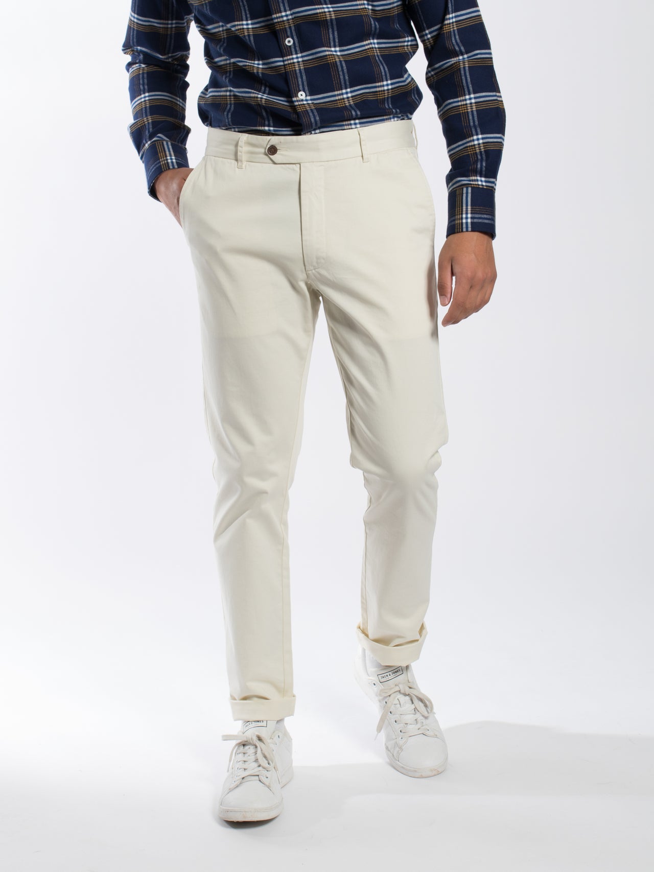 Natural Peach Finish Cotton Spandex Chino