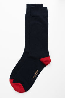  Navy/Burgundy Plain Socks