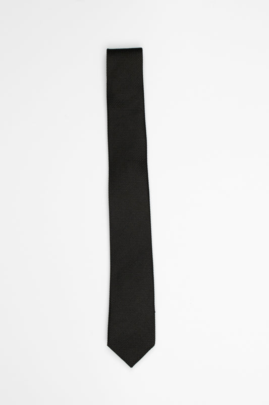 Black 6Cm Texture Slim Tie